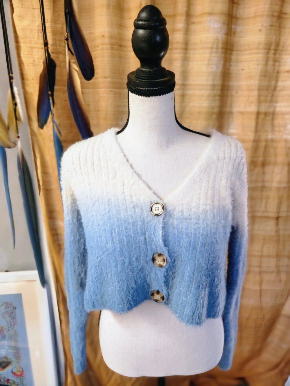 Urban Outfitters Rochelle Dip-Dye Cropped Cardigan W size M